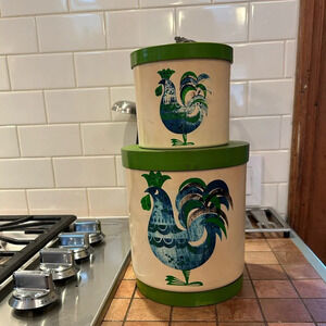 Vintage Mid Century Rooster Nesting  Canister Set